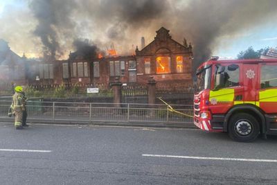 Fire rips through old primary school in Scottish town