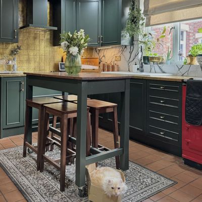 This kitchen was given a complete luxury transformation for £300 using paint and gold leaf