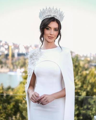 Regal Elegance: Nursena Say's Stunning White Outfit And Crown