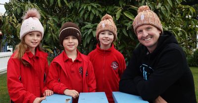 Mark Hughes drops by to thank school for massive fundraising effort