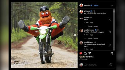 NHL's Gritty Finally Lives Up To His Name While Riding a Dirt Bike