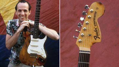“He took the lighter fluid, squirted it on the guitar and set it on fire. That might be the first relic’d guitar – and you can thank Seymour Duncan for that”: That time Adrian Belew DIY aged his Strat with a screwdriver, spray paint and motor oil