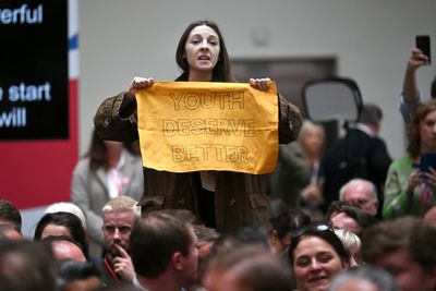 Protester interrupts Keir Starmer’s Labour party manifesto launch