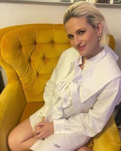 Pixie Lott Stuns In Elegant White Ensemble For Photoshoot