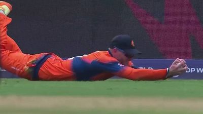 Netherlands Sybrand Engelbrecht turns Superman to send Litton Das packing - WATCH