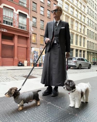 Bob Harper's Stylish Pose With Adorable Pet Dogs