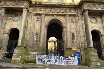 Student blockade in Edinburgh over university's links to Israel