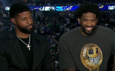 ESPN blatantly encouraged Joel Embiid to recruit Paul George during an awkward interview