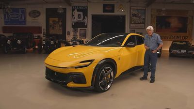 Noted Ferrari Critic Jay Leno Checks Out the Purosangue