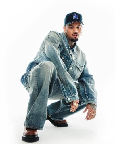 Chris Brown's Stylish Denim Photoshoot Showcases Casual Cool Confidence