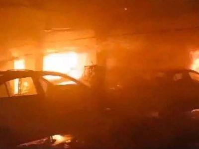 Uttar Pradesh: Several cars gutted in Kanpur car workshop fire, no casualties reported