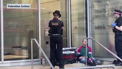 Ten arrests after pro-Palestine protesters block entrances to City of London bank