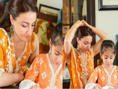 On Eid Al-Adha, Soha Ali Khan twins with daughter Inaaya in orange suit, sends wishes to fans