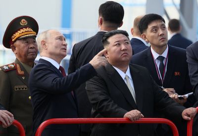 Putin says Russia and North Korea ‘ready to confront ambition of West’ as he arrives for rare visit