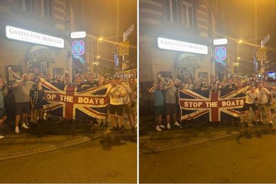 England fans slammed for displaying anti-refugee flag in Germany