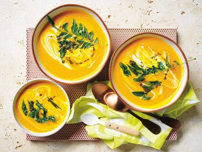 Orange crush: Alice Zaslavsky’s one-tray roast pumpkin, sweet potato and carrot soup recipe