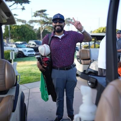 Professional Baseball Player Sergio Romo Relaxing On The Golf Course