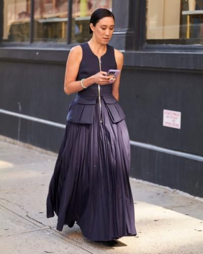 Chic New York Fashion Model Strolling Through City Streets