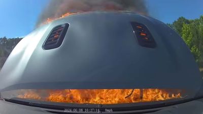 Watch This GR Corolla Burst Into Flames Through Dashcam View