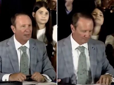 Louisiana gov fails to notice girl fainting behind him as he signs bill requiring Ten Commandments in schools