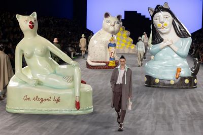 Kim Jones opts for ceramic cats and classics at Dior Paris menswear show