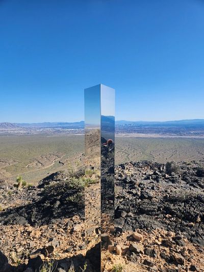 Shiny monolith removed from mountains outside Las Vegas. How it got there is still a mystery