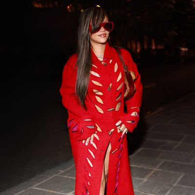 Rihanna Reinvents the Nearly-Naked Trend in a Red-Hot Cutout Coat