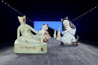 Dior Men’s cat-filled set was a collaboration with ceramic artist Hylton Nel