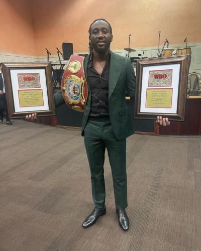 Terence Crawford Celebrates Victory In Stylish Championship Photo