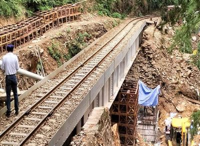 Train operations suspended on Kalka-Shimla railway line after cracks develop