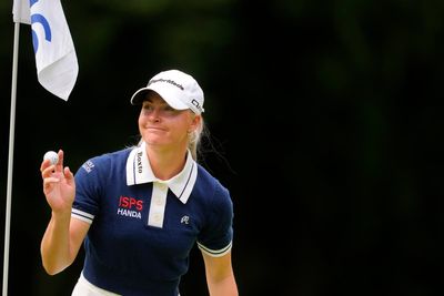 Charley Hull hit by late error as Amy Yang holds lead at Women’s PGA