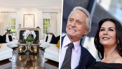 Michael Douglas and Catherine Zeta-Jones's living room masters this contrasting design principle – inside their home that's listed for $12 million