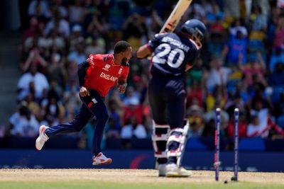 Chris Jordan takes England’s first men’s T20 hat-trick to limit USA to 115