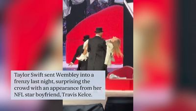 Taylor Swift's boyfriend Travis Kelce makes shock on-stage Wembley appearance