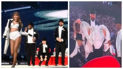 Taylor Swift brings boyfriend Travis Kelce on stage during London tour; hunk carries her during 'I Can Do It With a Broken Heart' performance - WATCH