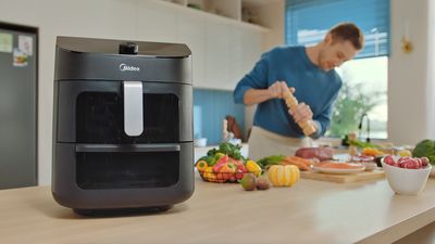 This two-zone air fryer comes with a clever integrated grill layer