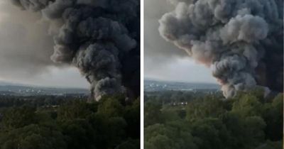 Footage shows smoke filling sky after major fire at Paisley industrial estate