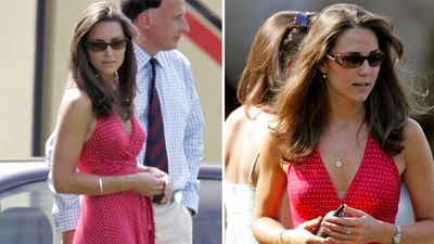 Kate Middleton is an expert at heatwave styling and her cherry red halterneck dress and espadrille wedges prove it