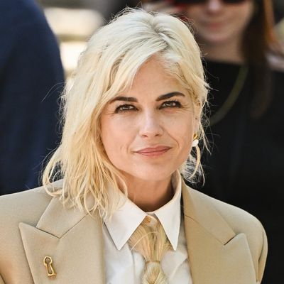Why Yes, Selma Blair Is Wearing a Necktie Made of Braided Blonde Hair to Schiaparelli