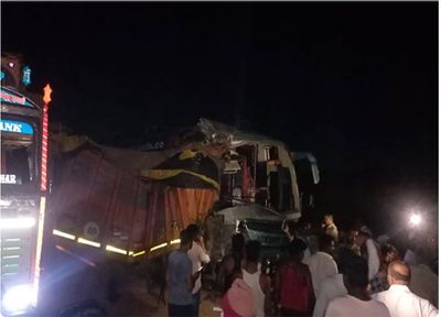 Telangana Accident : One dead, 30 injured as passenger bus hits lorry in Kamareddy