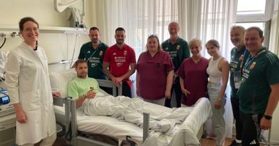 Barnabas Varga pictured in hospital after Scotland vs Hungary injury