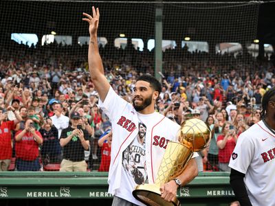 Check out the best photos as the Celtics celebrate 2024 title with Red Sox at Fenway Park