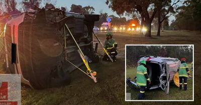 Man cut free from wreckage after crash in the Hunter Valley