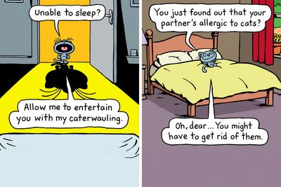 “Cattitude”: Artist Purrfectly Illustrates What Having A Cat Is Like (30 New One-Panel Comics)
