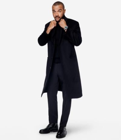 Jesse Williams' Timeless Elegance In Long Black Coat