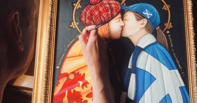 Glaswegian artist unveils brilliant new painting in tribute to Tartan Army