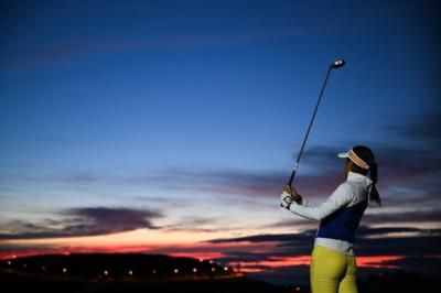 Céline Boutier Showcasing Her Golf Skills At Sunrise