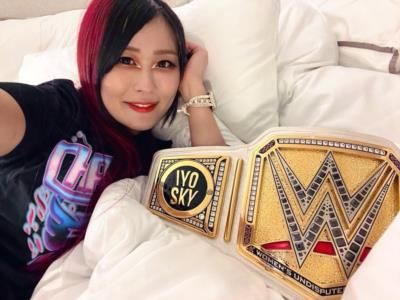 Iyo Sky Proudly Displaying Her WWE Championship Belt