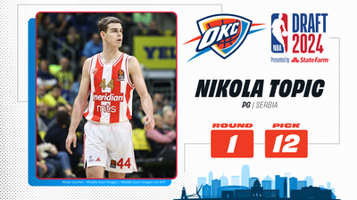 2024 NBA draft: OKC Thunder selects Nikola Topic with No. 12 selection