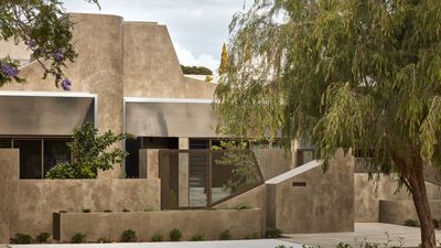 Proclamation House is a hempcrete urban sculpture nestled under peppermint trees